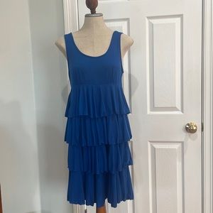 Blu heaven dress tiered sleeveless flowy layered knee length blue women’s size L